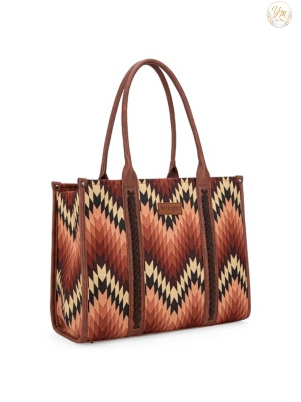 Western Tote Bag Shoulder Handbag Laptop Compartment Canvas Cotton